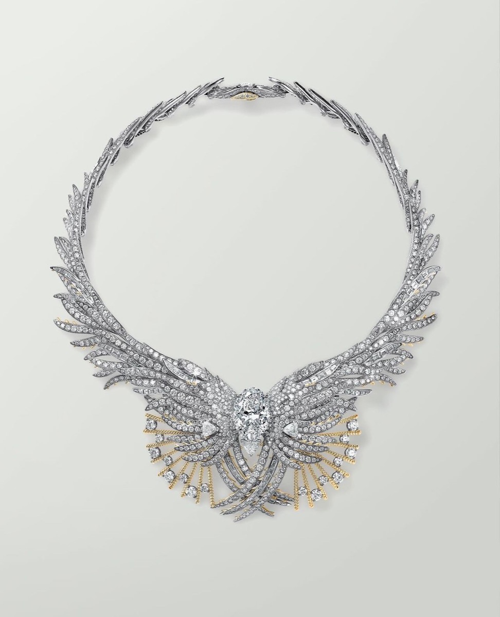 Tiffany & Co Necklace in platinum and 18k yellow gold with a diamond of over 20 carats and diamonds of over 75 total carats from the Blue Book 2024: Tiffany Celéste Collection